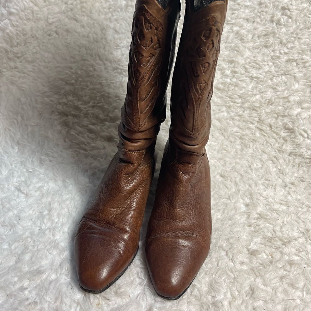 Laura made in Italy leather Brown Cowboy boots EUR Size 38 - Picture 7 of 10